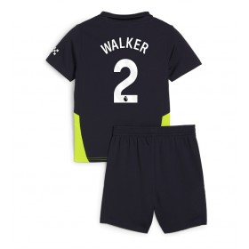 Manchester City Kyle Walker #2 Auswärtstrikot 2024-25 Kurzarm (+ kurze hosen)